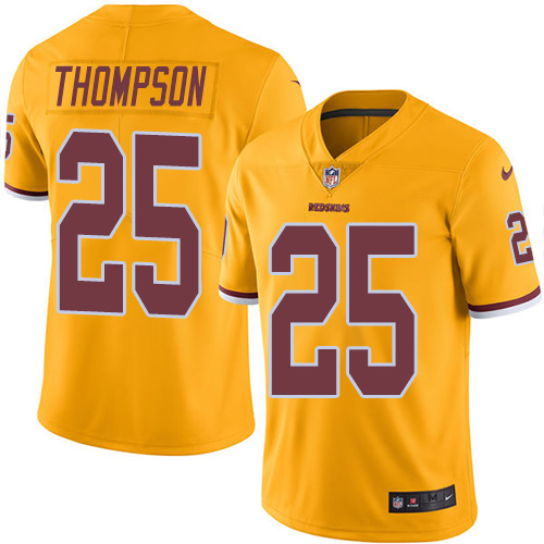 Nike Redskins #25 Chris Thompson Gold Men's Stitched NFL Limited Rush Jersey - Click Image to Close